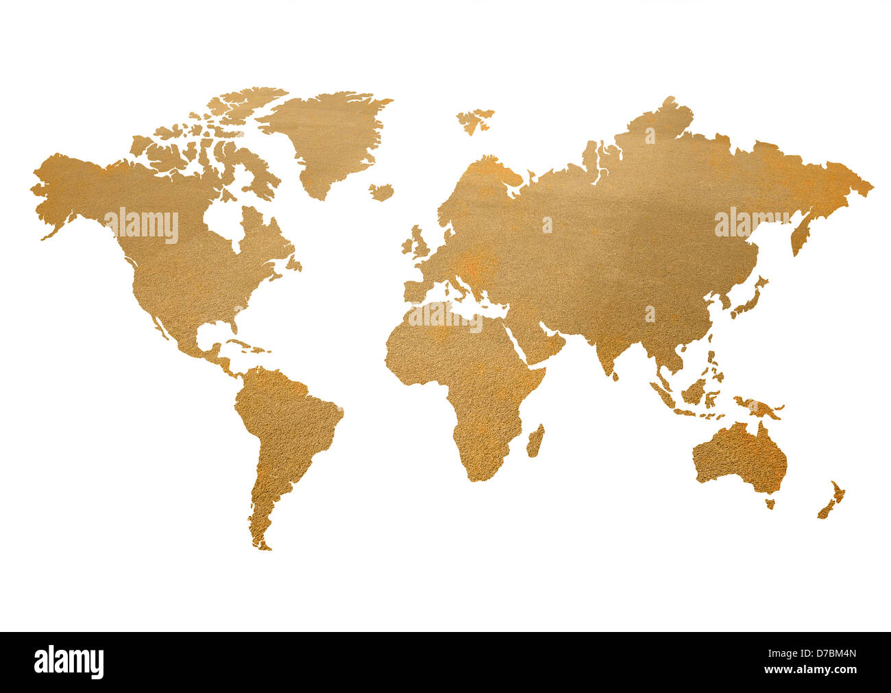 Mappa mondo marrone Foto Stock