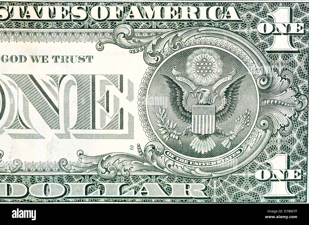 Eagle in un dollaro. Simbolo di indipendenza americana Foto Stock