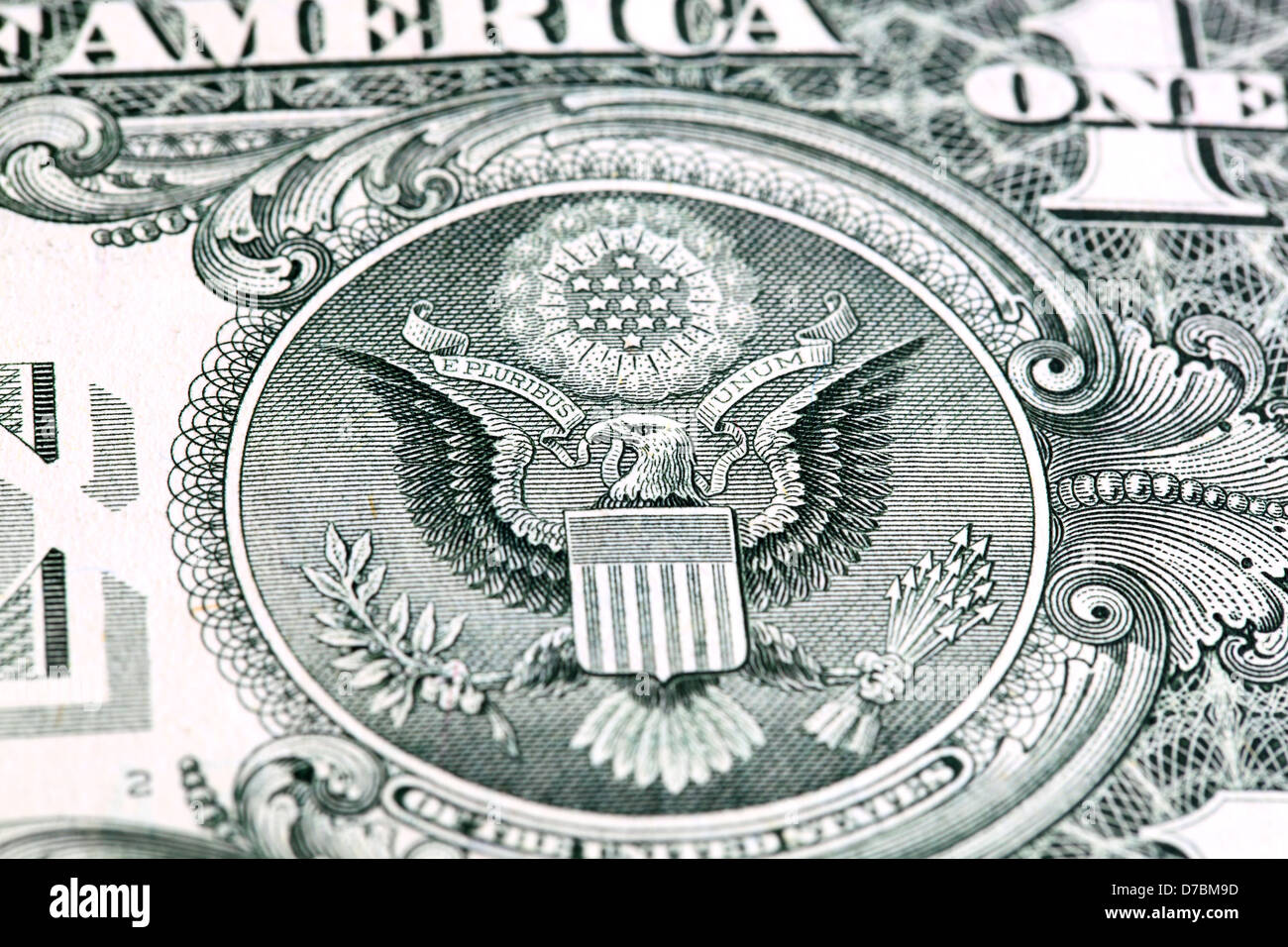 Eagle in un dollaro. Simbolo di indipendenza americana Foto Stock