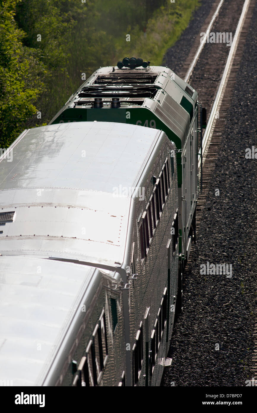 Andare il transito del treno per pendolari;Georgetown Ontario Canada Foto Stock