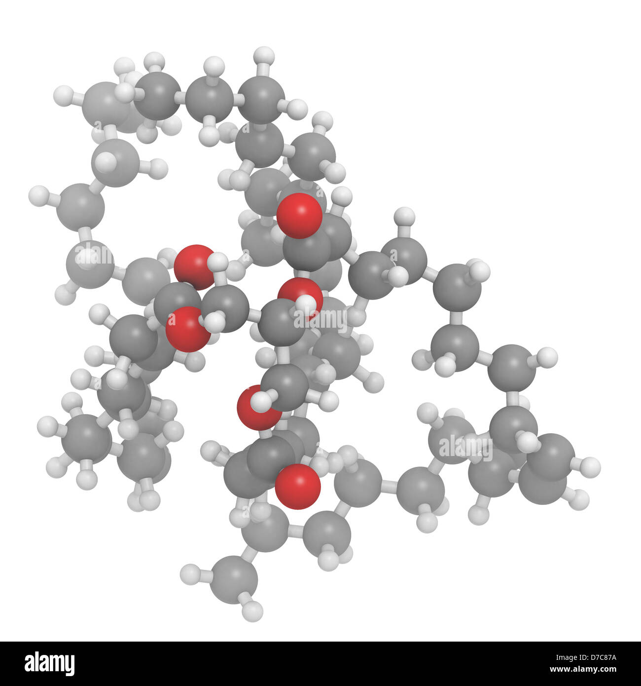 Olio vegetale trigliceride insaturo molecola, struttura chimica Foto stock  - Alamy
