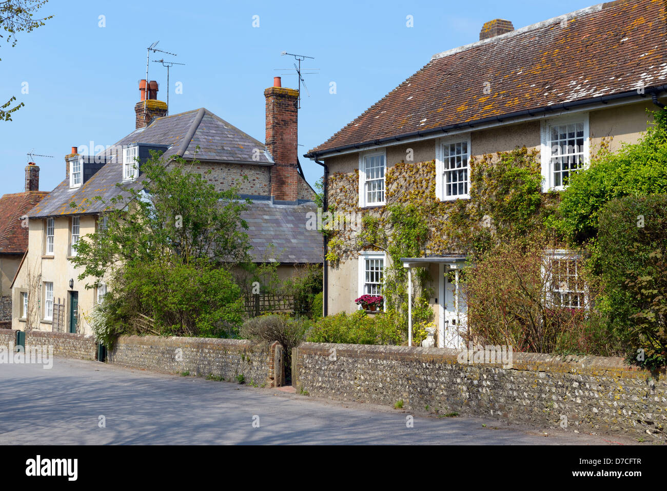 Case vacanze nel villaggio di Firle, East Sussex, Regno Unito Foto Stock