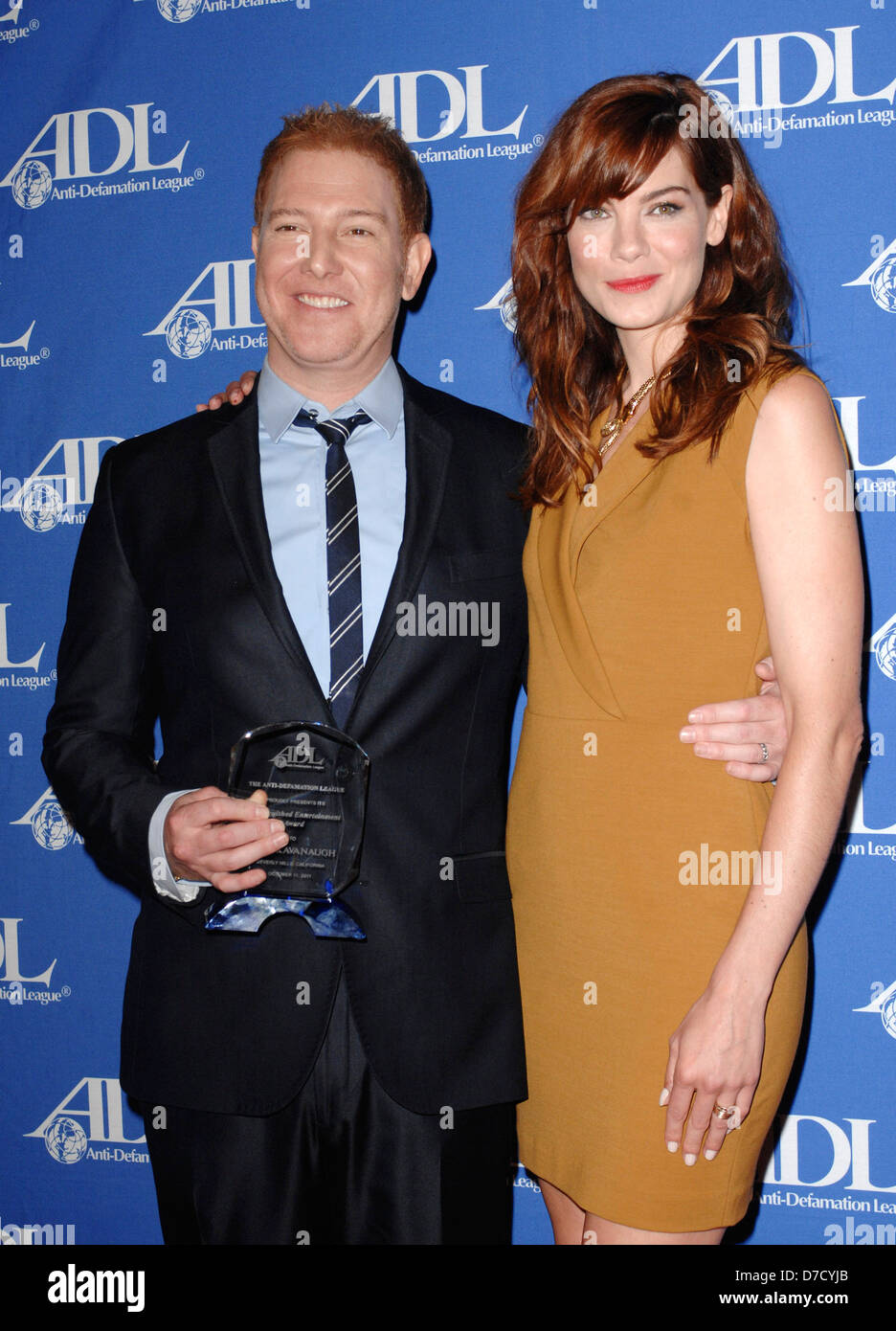 Ryan Kavanaugh, Michelle Monaghan Anti-defamation League Entertainment Industry Awards cena - il tappeto rosso di Los Angeles, Foto Stock