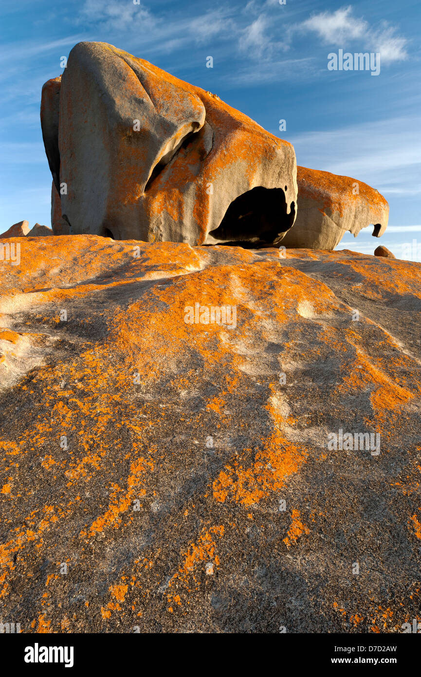 Remarkable Rocks all'alba nel Parco Nazionale di Flinders Chase Kangaroo Island South Australia Foto Stock