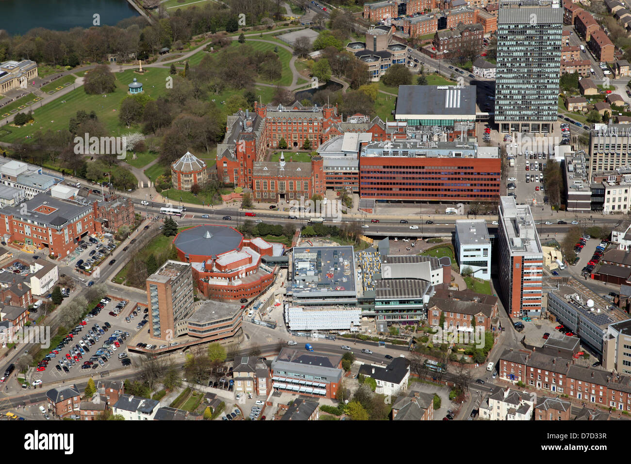 Vista aerea dell'Università di Sheffield Foto Stock