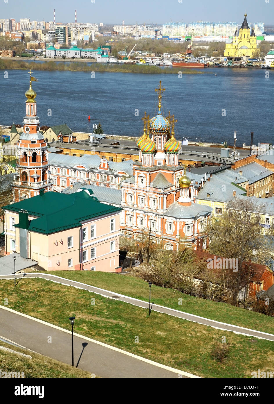 Presepe della Chiesa Santissima Madre di Dio e la Cattedrale Nevsky Nizhny Novgorod Russia Foto Stock