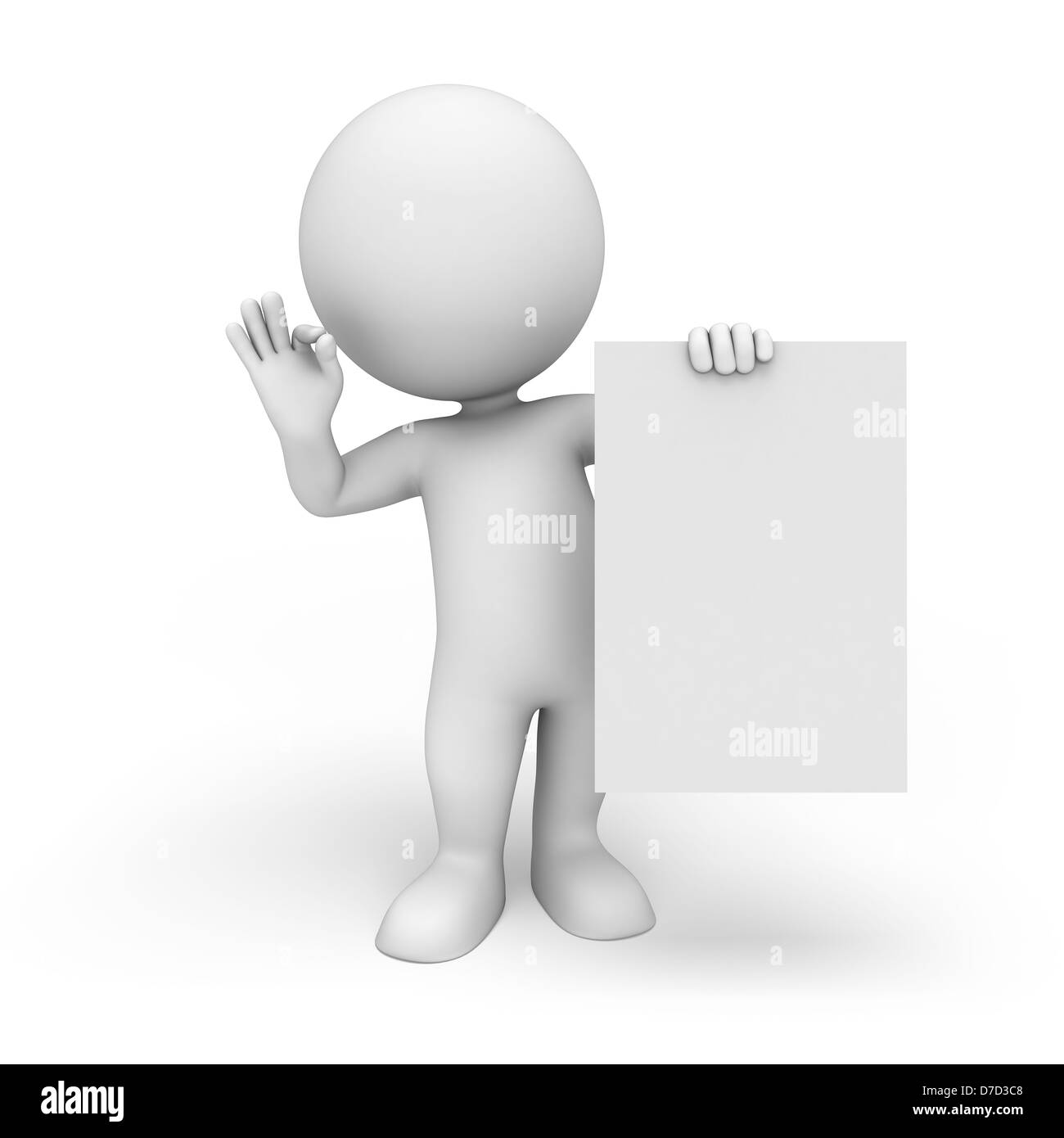 3d la gente bianca isolata su sfondo bianco Foto Stock