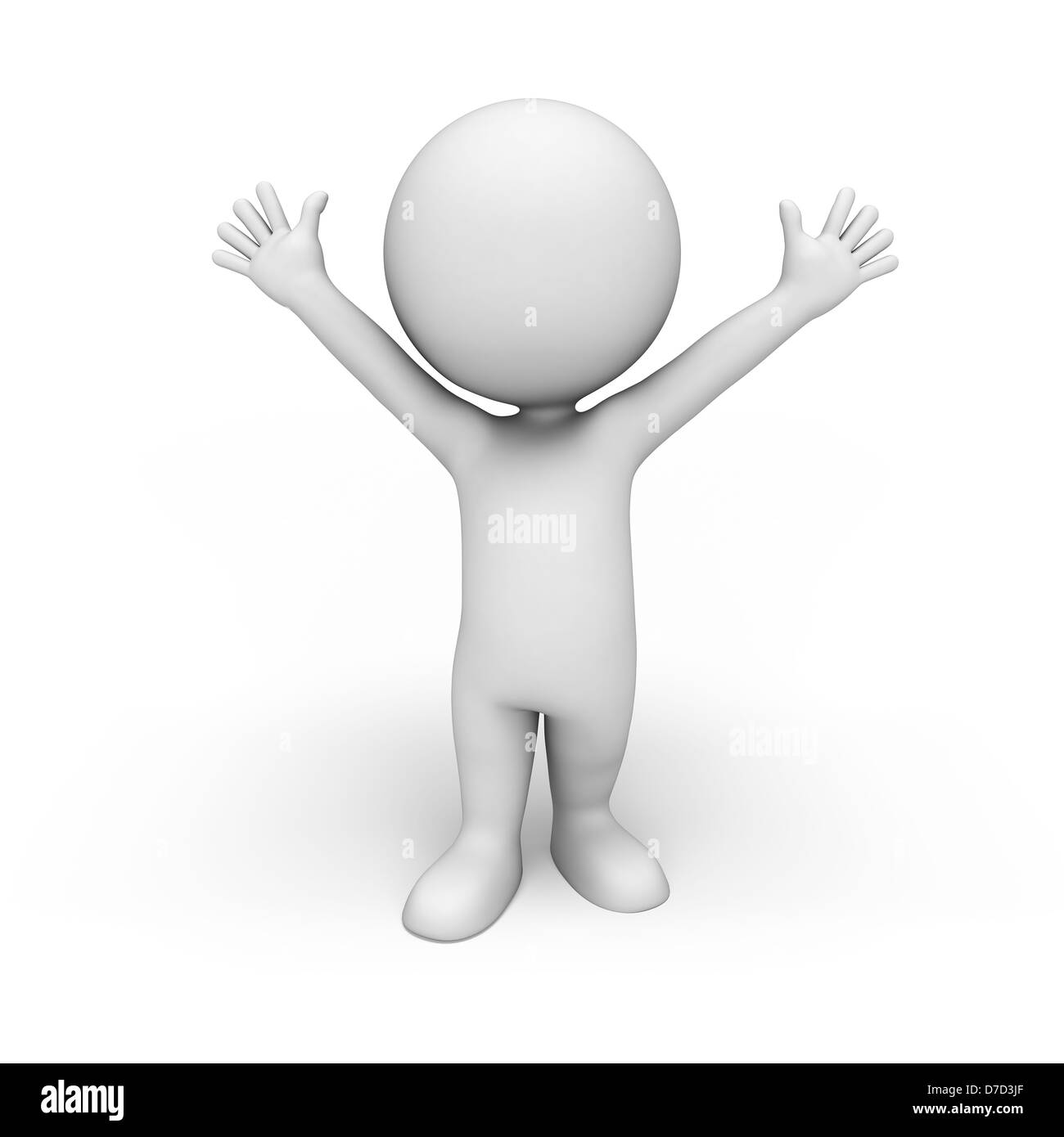 3d la gente bianca isolata su sfondo bianco Foto Stock