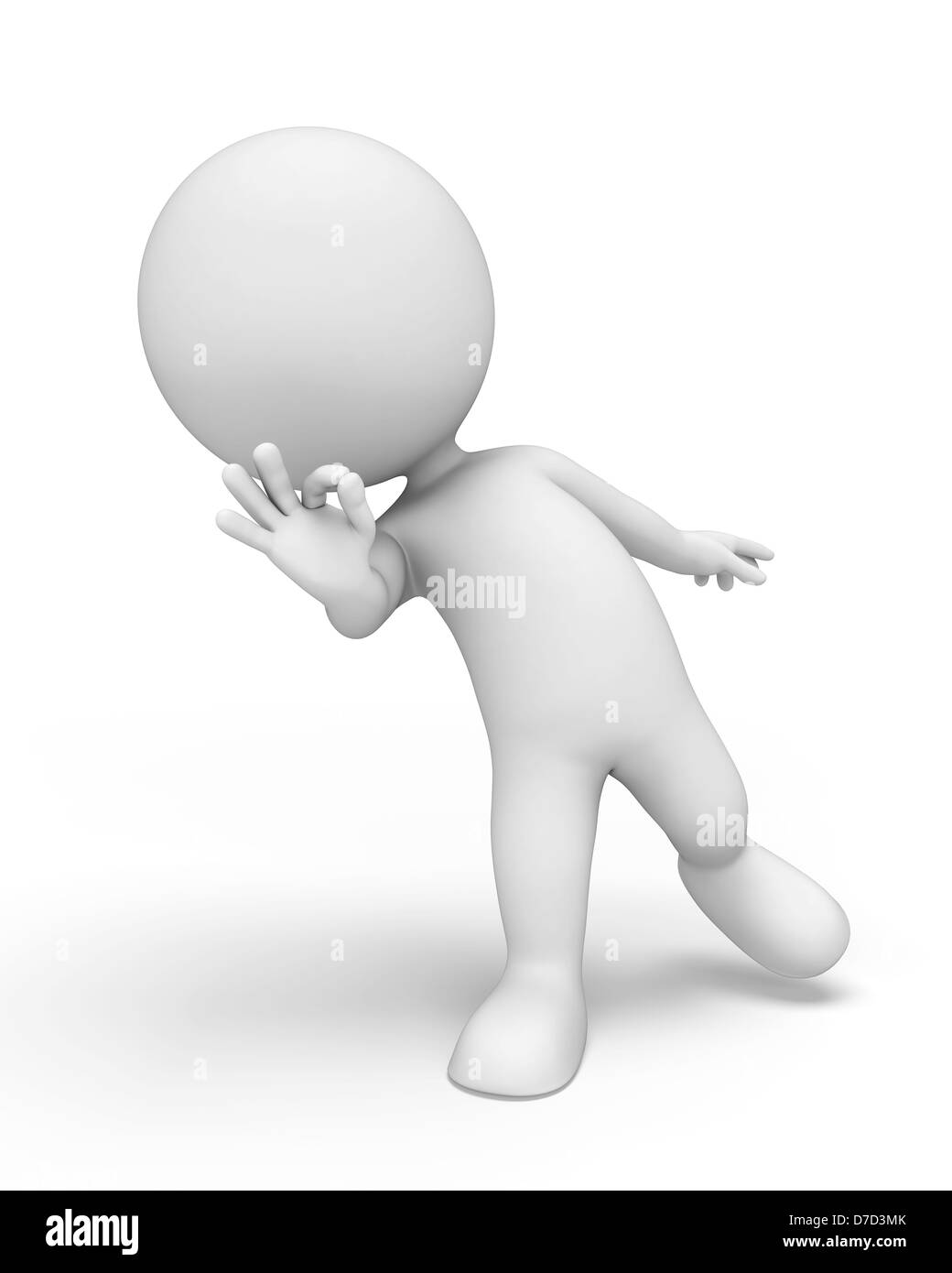 3d la gente bianca isolata su sfondo bianco Foto Stock