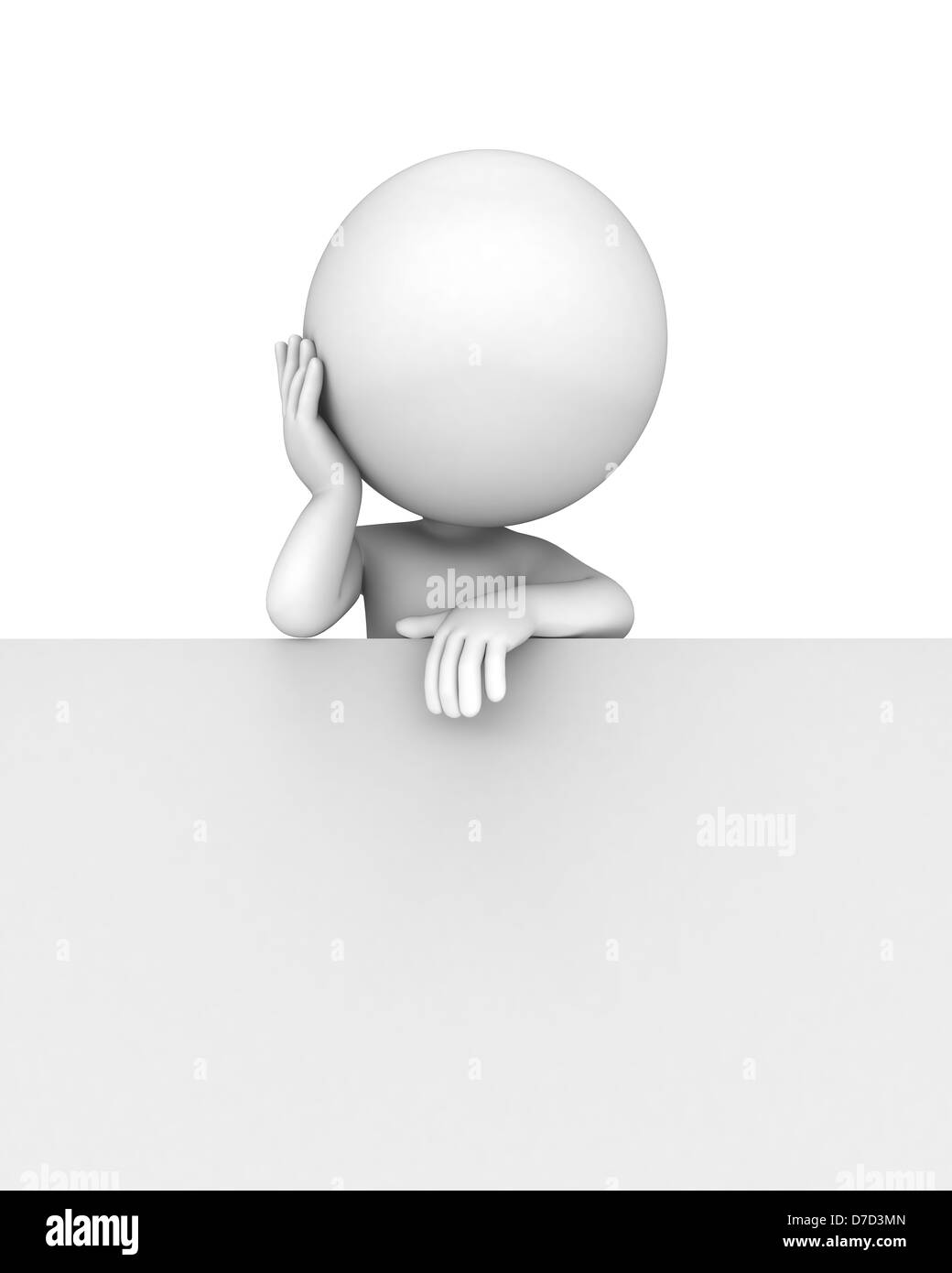 3d la gente bianca isolata su sfondo bianco Foto Stock