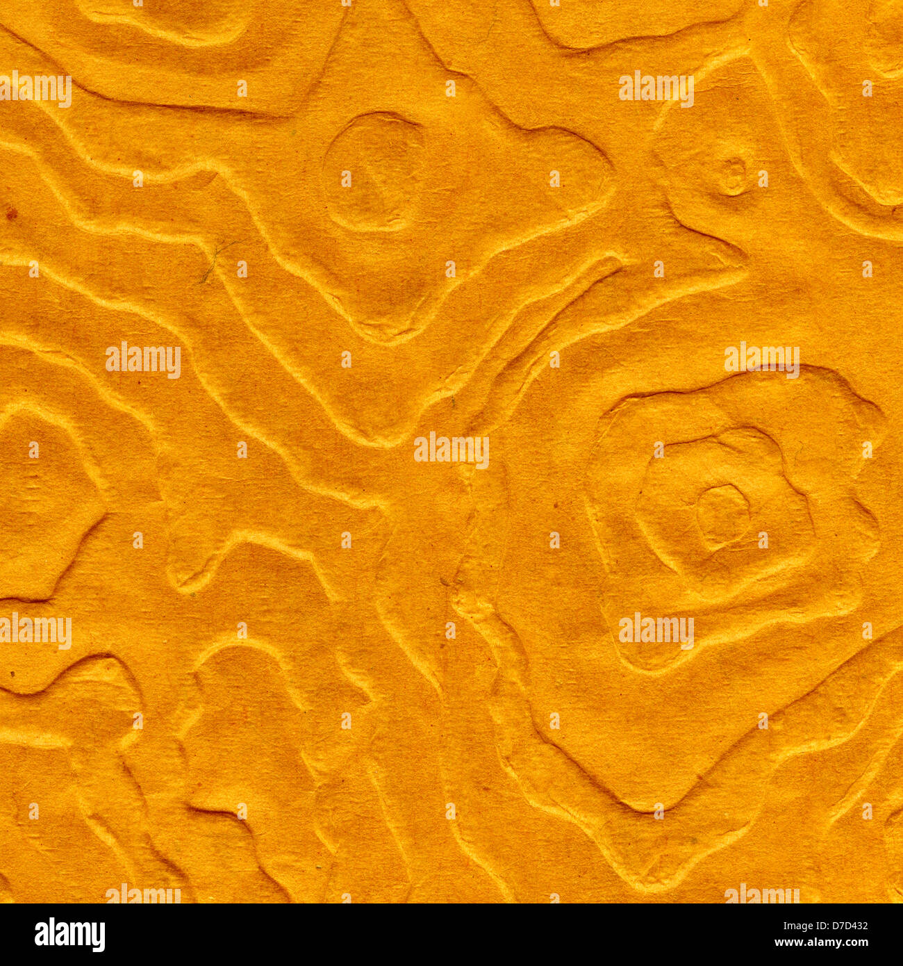 Scansione ad alta risoluzione arancione carta di riso motivo decorativo realizzato mandala anamorfici. Acquisite a 2400dpi utilizzando Epson professionale Foto Stock