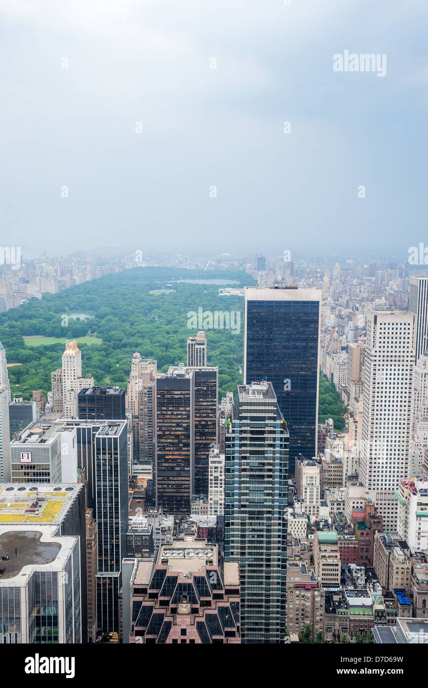 Una vista in elevazione del Central Park di New York City. Foto Stock