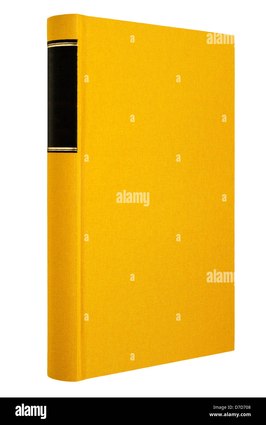 Libro Giallo isolato su bianco e cornice nera per il titolo sul dorso Foto Stock