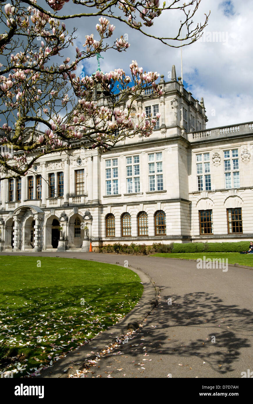 Università di Cardiff edificio cathays park Cardiff Galles del Sud Foto Stock