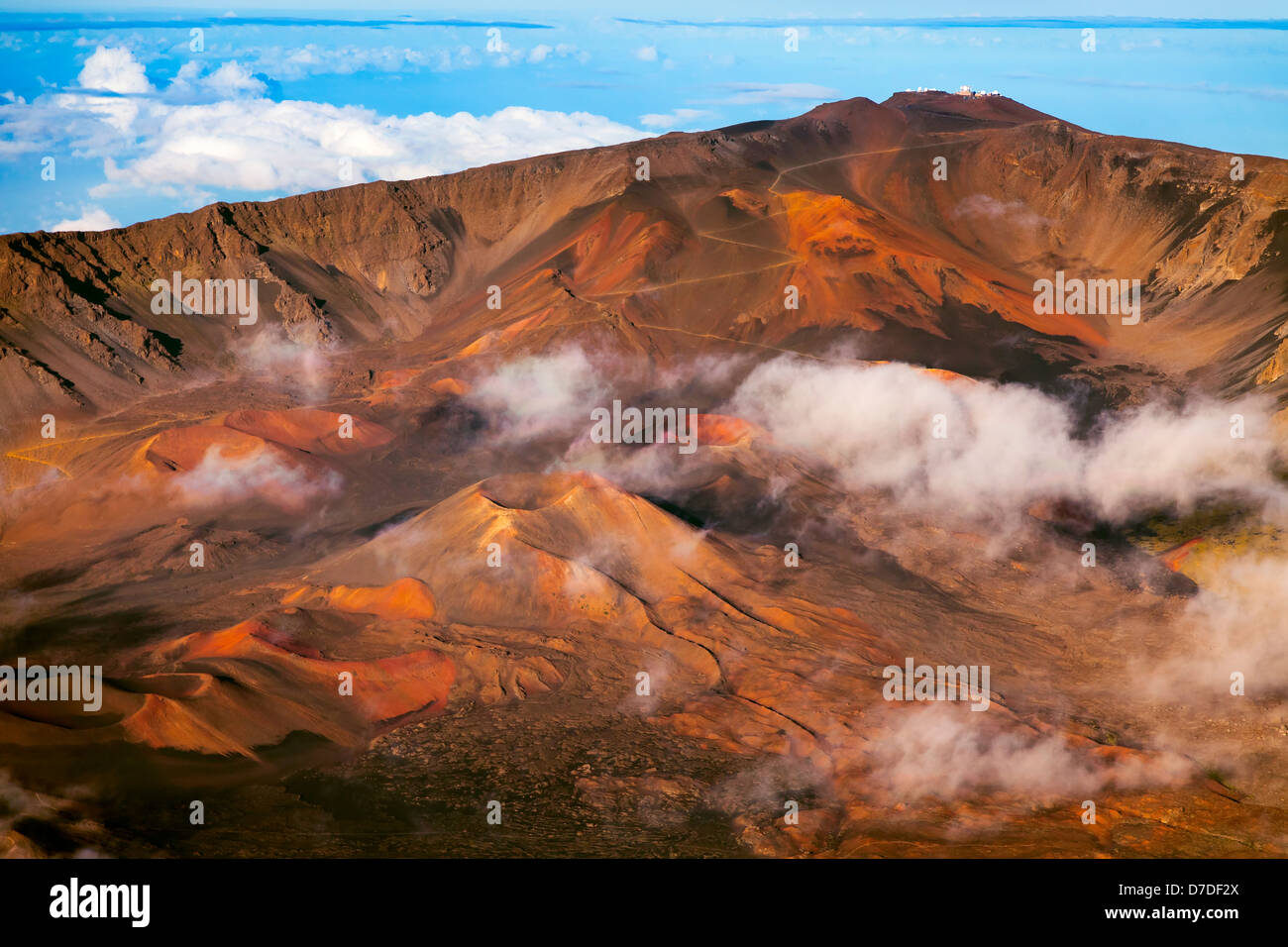 Vista del Vulcano Haleakala Crater, Maui, Hawaii, STATI UNITI D'AMERICA Foto Stock