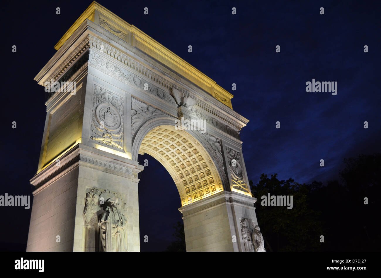 Arco di Washington a Washington Square Park nel Greenwich Village di New York City Foto Stock