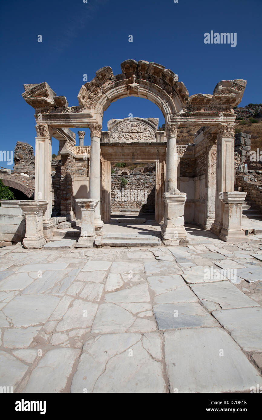 Il Tempio di Adriano, Efeso, Izmir, Turchia Foto Stock