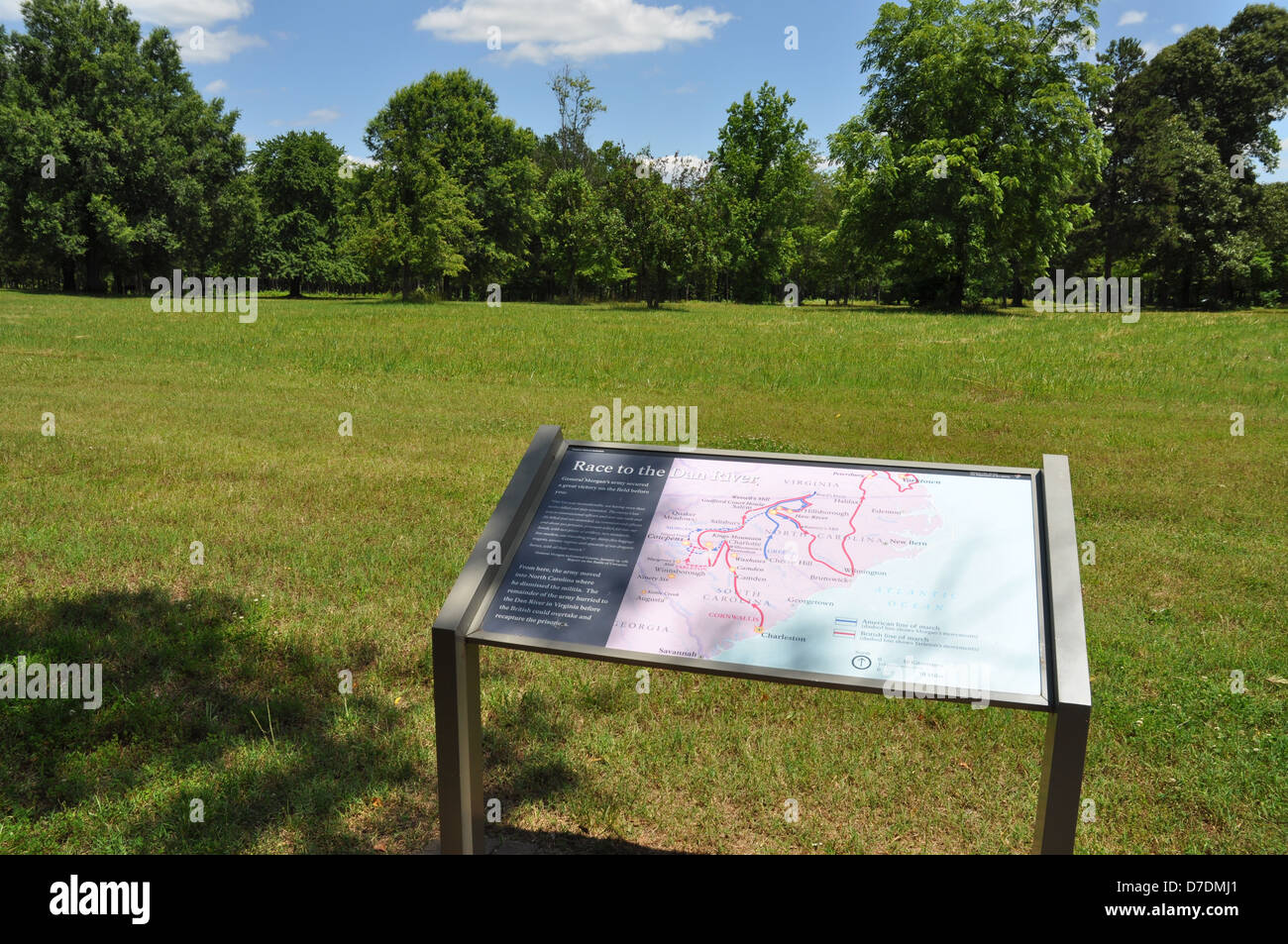 Informazioni segni di Cowpens National Battlefield. Foto Stock