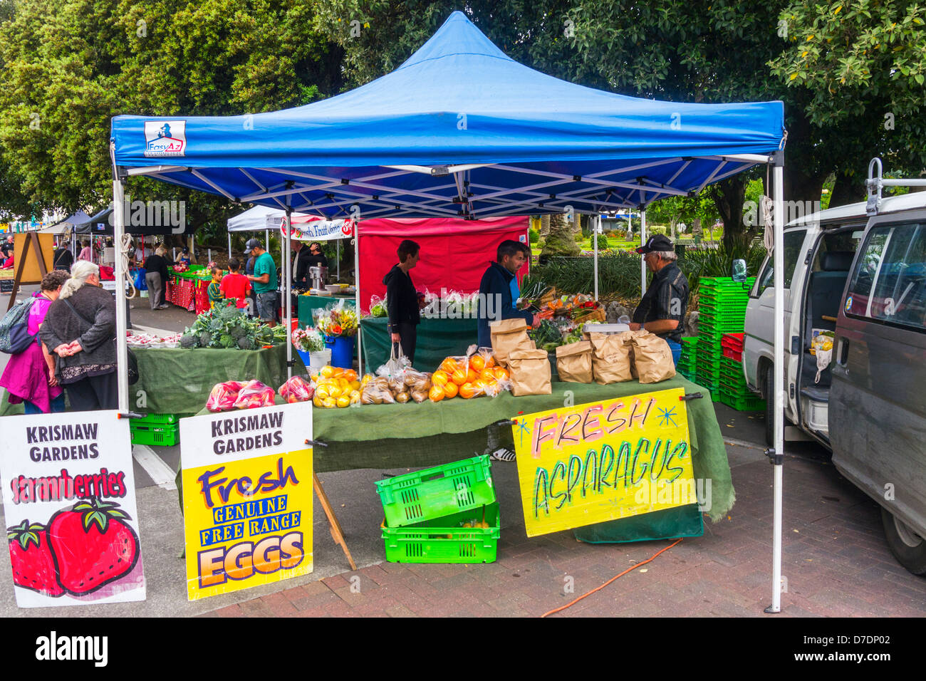 Mercato Agricolo, Napier, Nuova Zelanda. Foto Stock