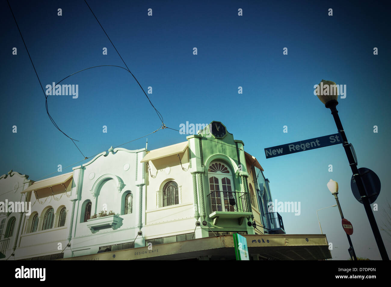 Nuovo Regent Street Christchurch Nuova Zelanda - un tradizionale shopping street a Christchurch, Nuova Zelanda. Foto Stock