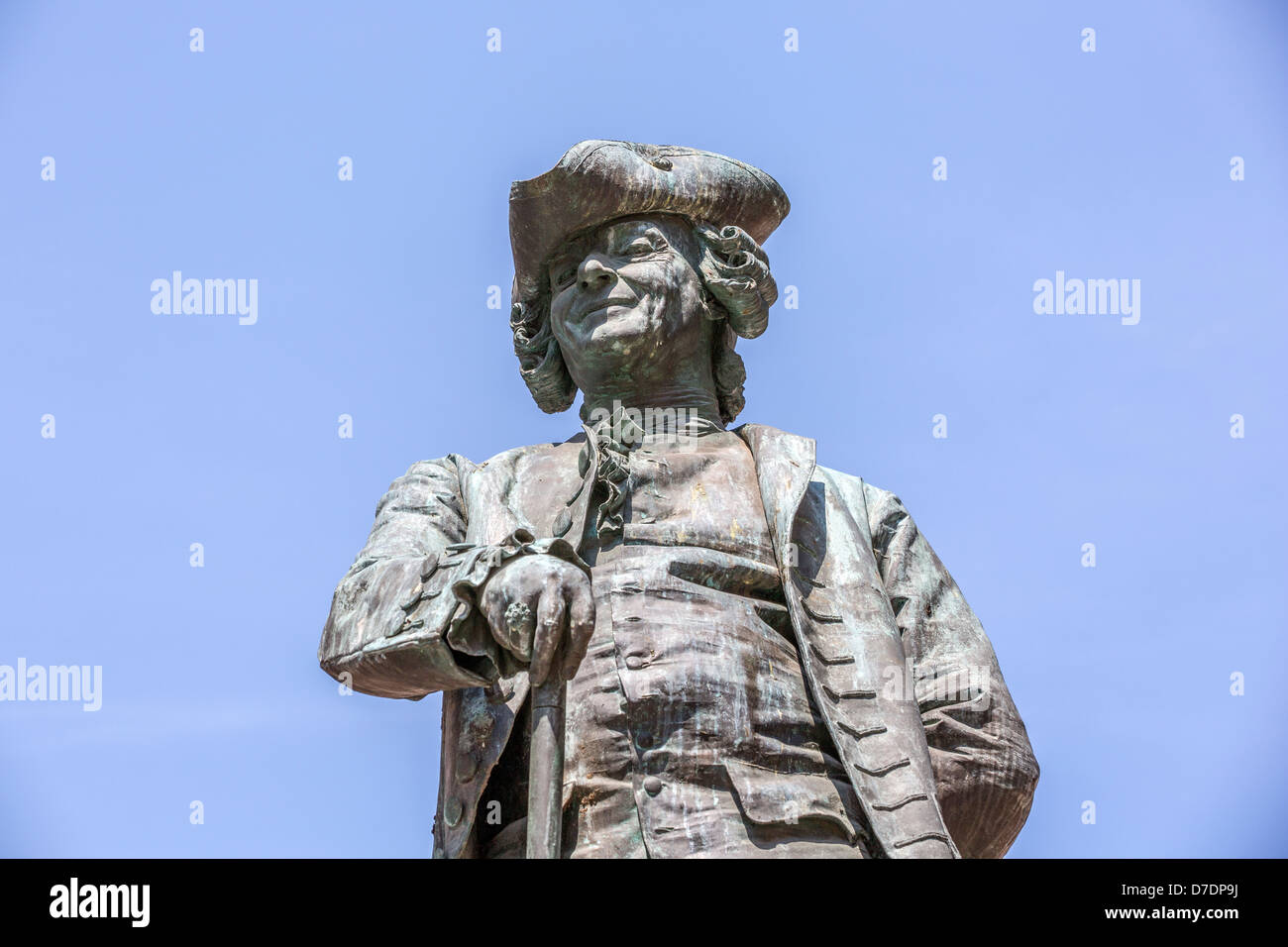 Statua del drammaturgo italiano Carlo Goldoni, Venezia, Italia Foto Stock