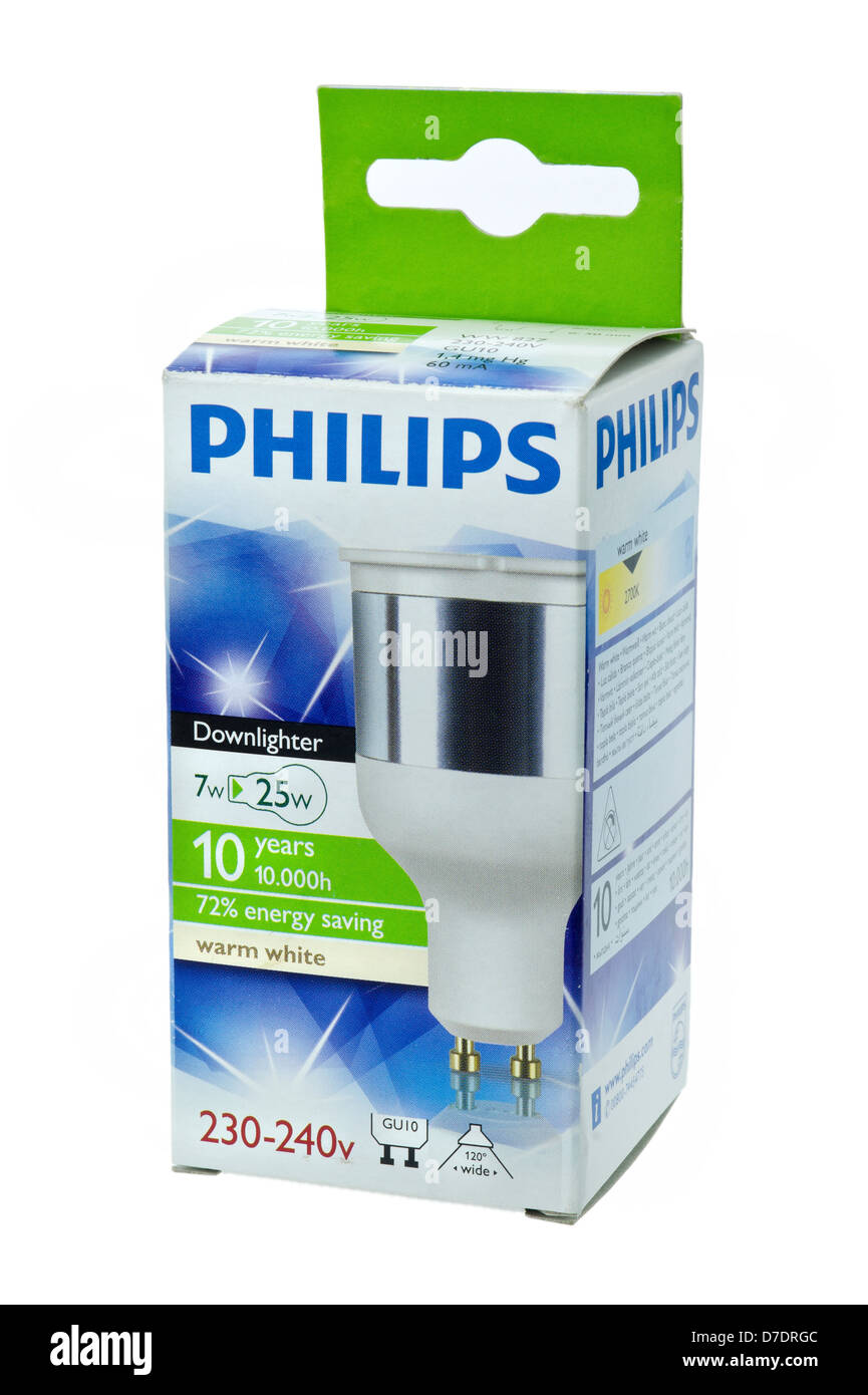 Illuminazione a risparmio energetico Philips lampadina. Foto Stock