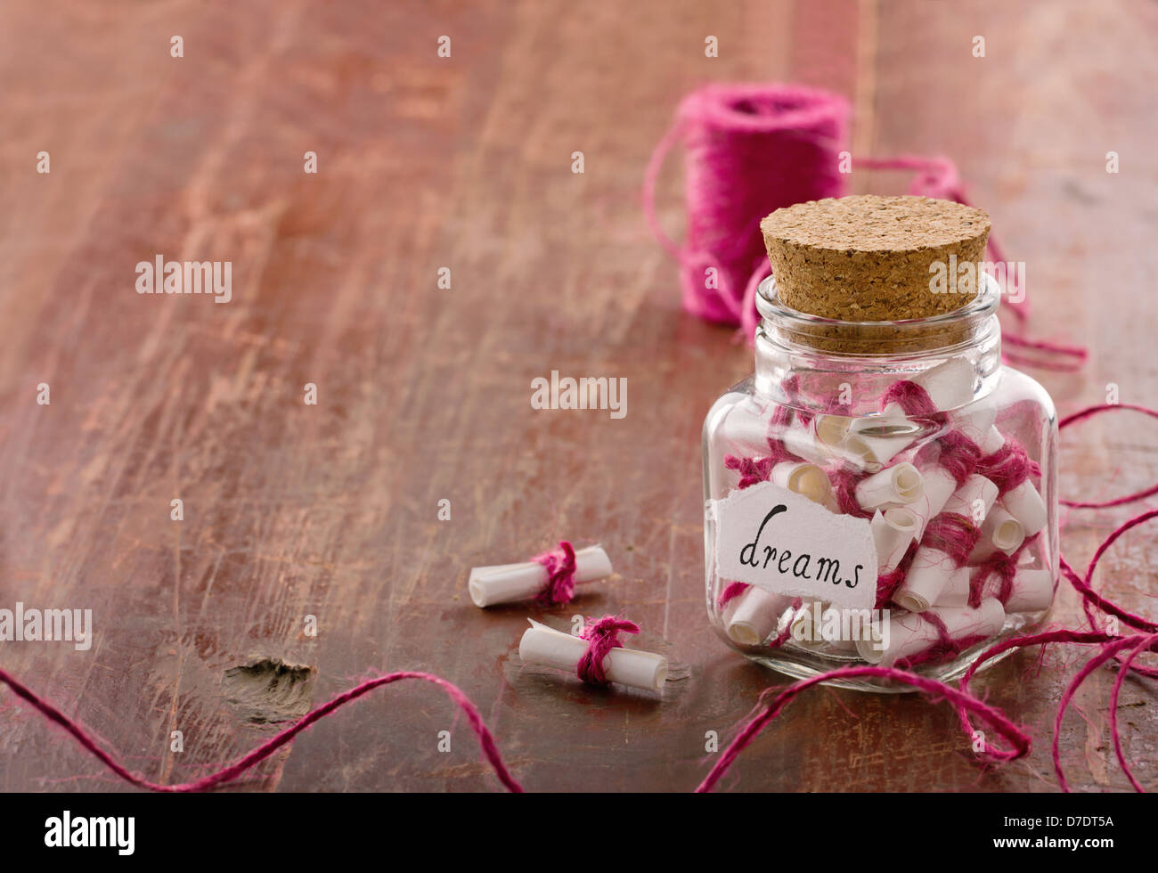 Vaso pieno di sogni - Concetto di successo Foto Stock