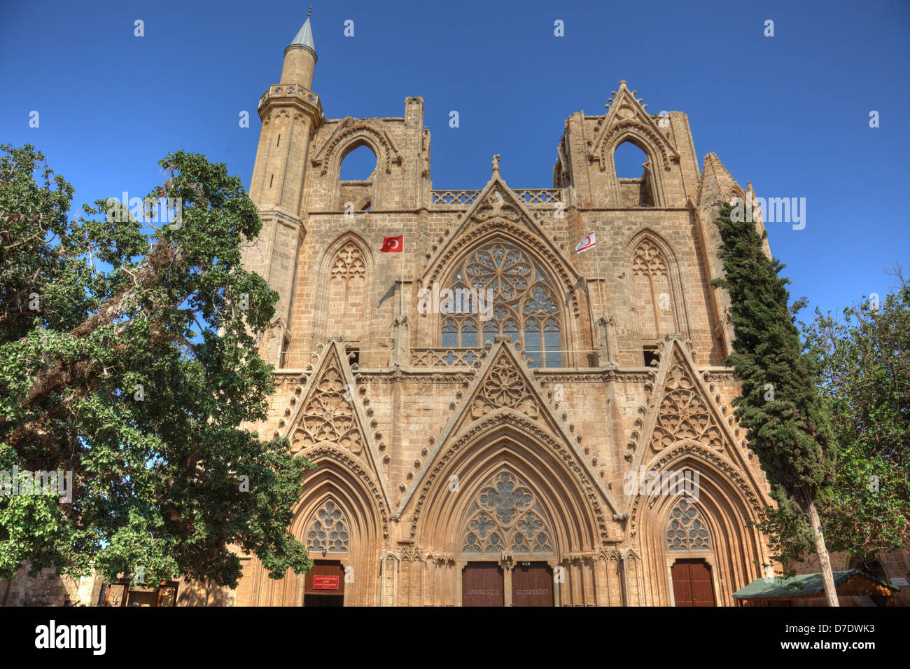 St.Nicholas Cathedral convertito in Lala Mustafa Pasha moschea di Famagosta, Cipro. Foto Stock