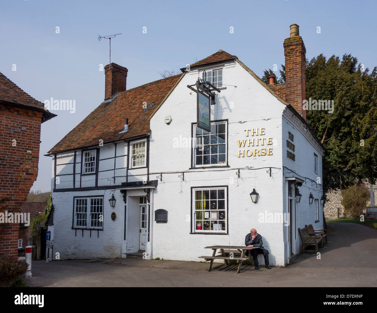 Il White Horse Chilham Village Pub vicino a Canterbury Kent Foto Stock