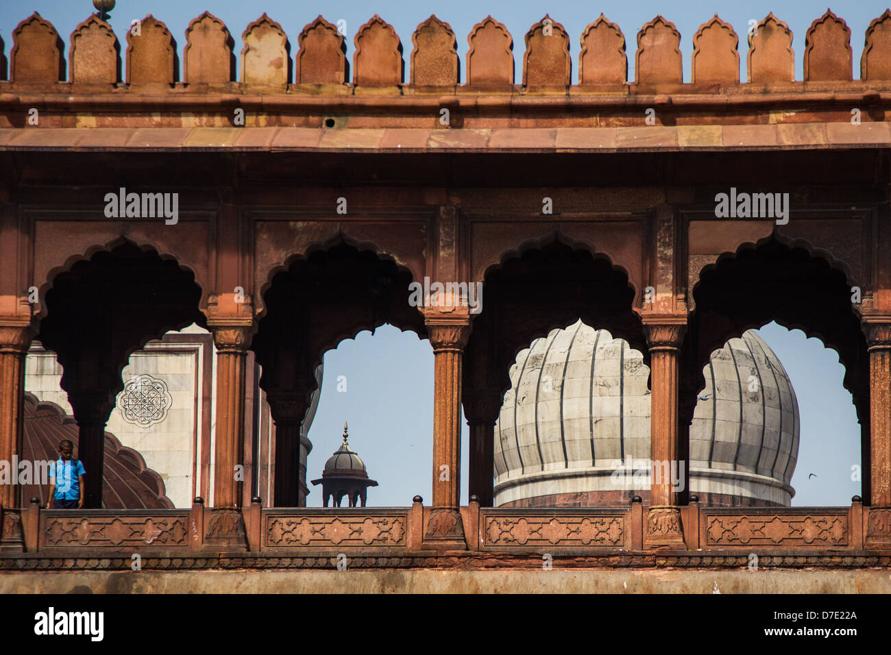 La Jama Masid o Moschea del Venerdì, la Vecchia Delhi, India Foto Stock