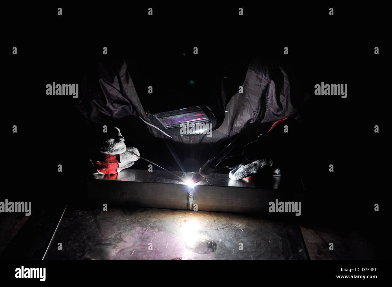 saldatore TIG Foto Stock