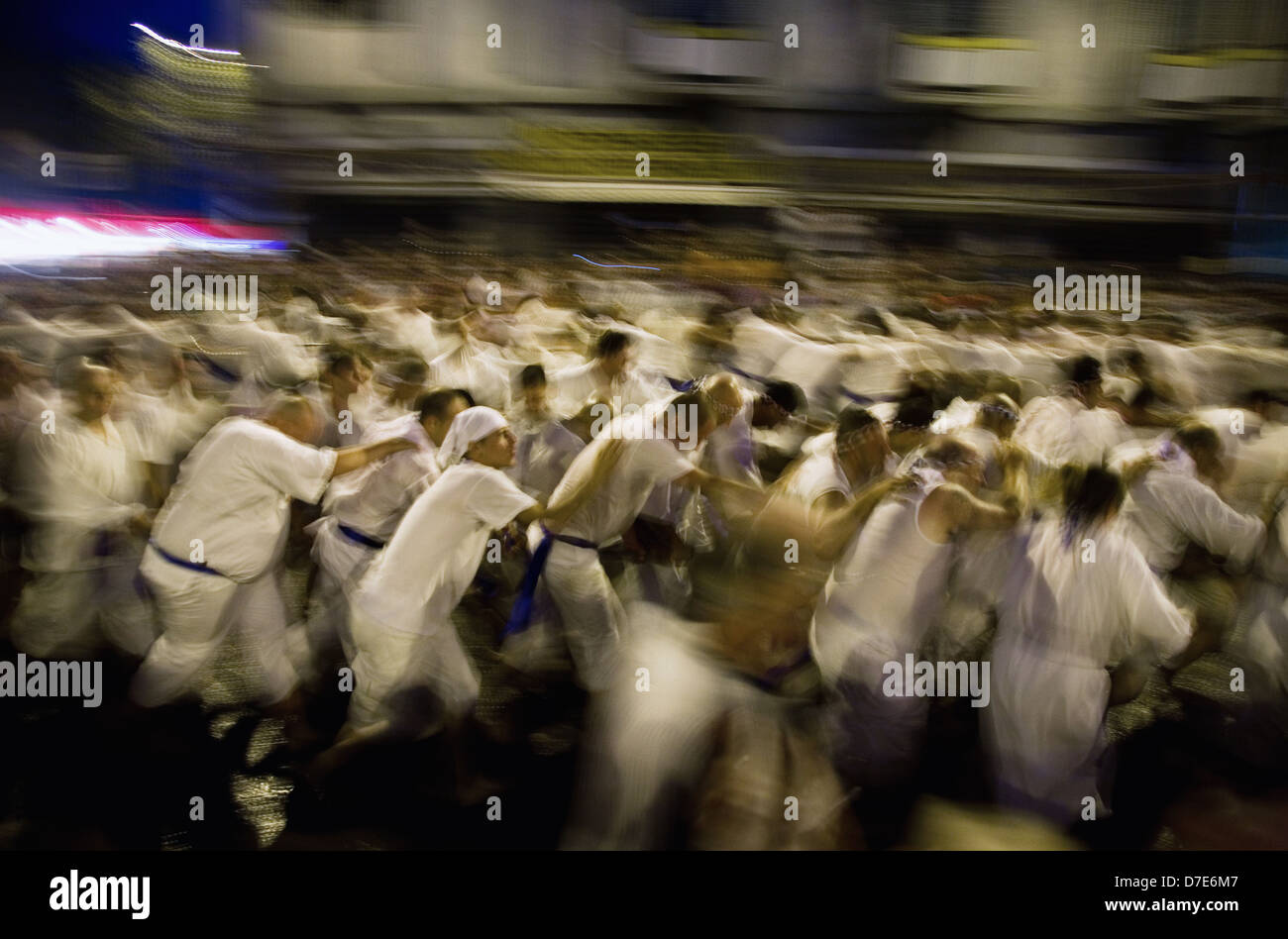 La processione religiosa di Vara. Messina, Sicilia, Italia Foto Stock