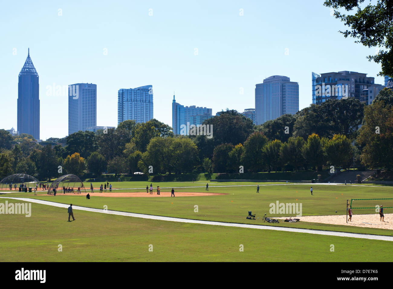 Vista del parco piemontese in Atlanta, Georgia. Foto Stock