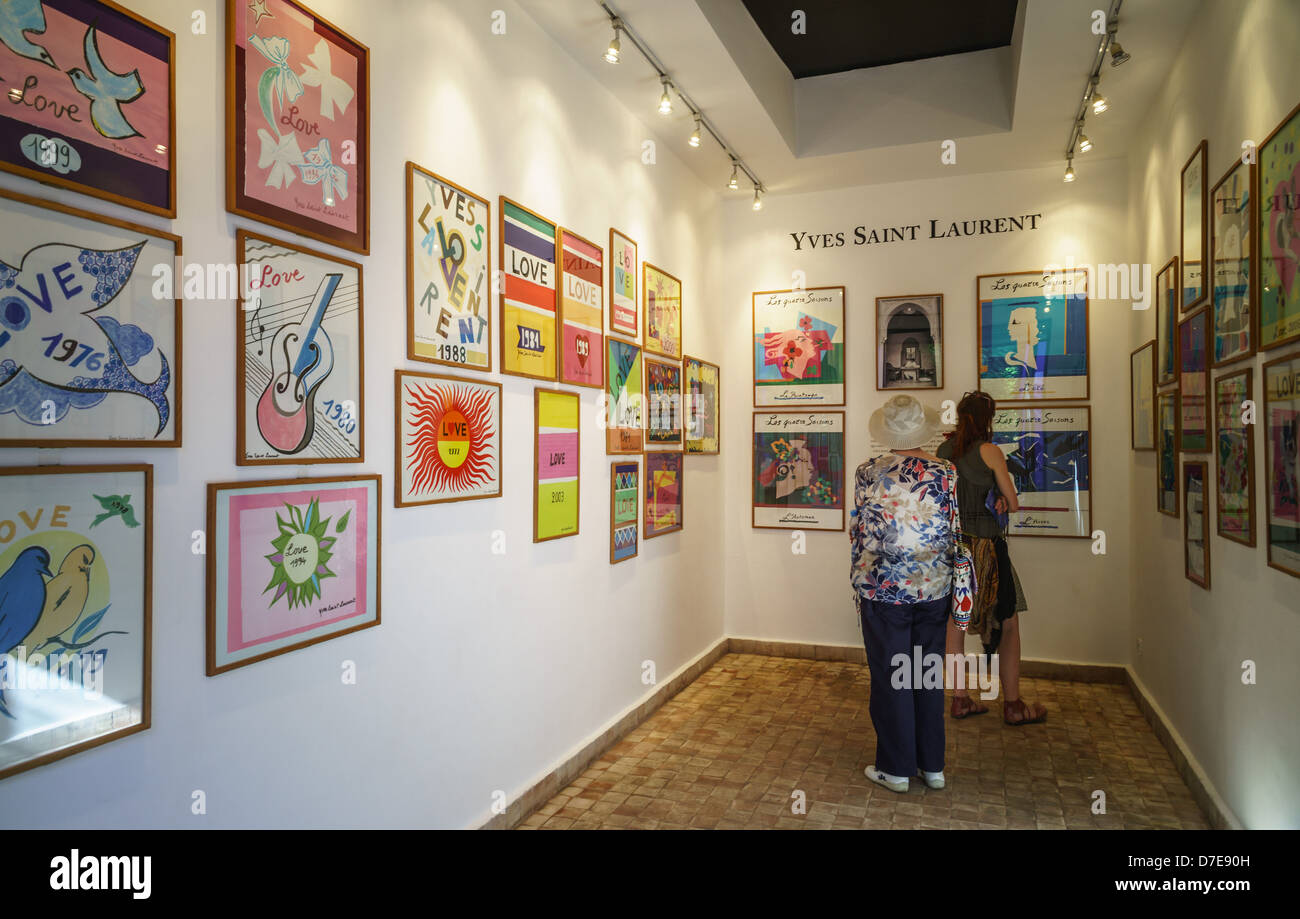Marrakech - i Giardini di Majorelle, patrimonio del designer Yves Saint Laurent La galleria con esposizione dei suoi lavori. Foto Stock