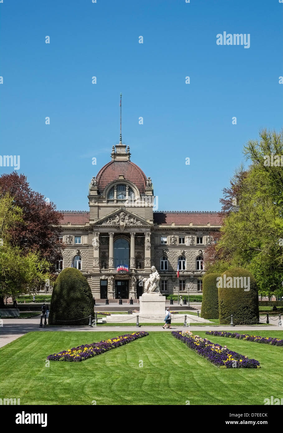 Place de la République square Strasburgo, War Memorial, Palazzo del Reno, Palais du Rhin, quartiere Neustadt, Strasburgo, Alsazia, Francia, Europa Foto Stock