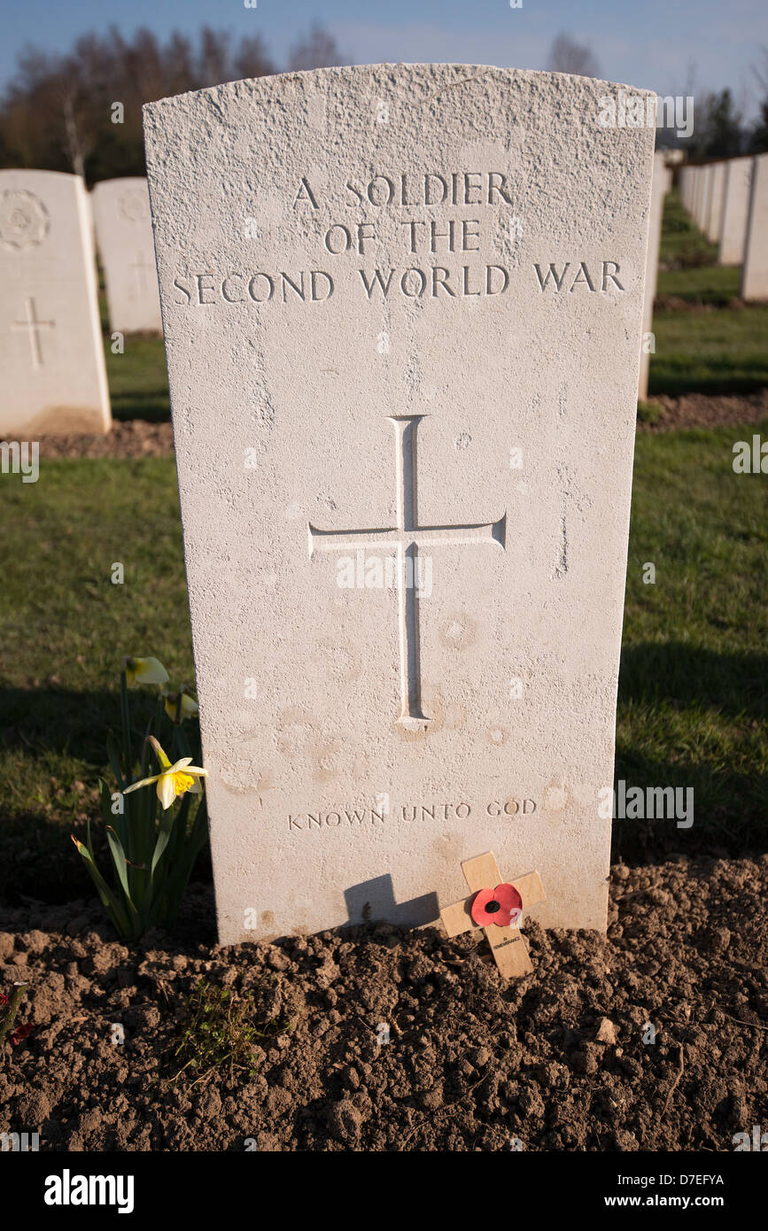 Il British War Cemetery, Bayeux, Francia Foto Stock