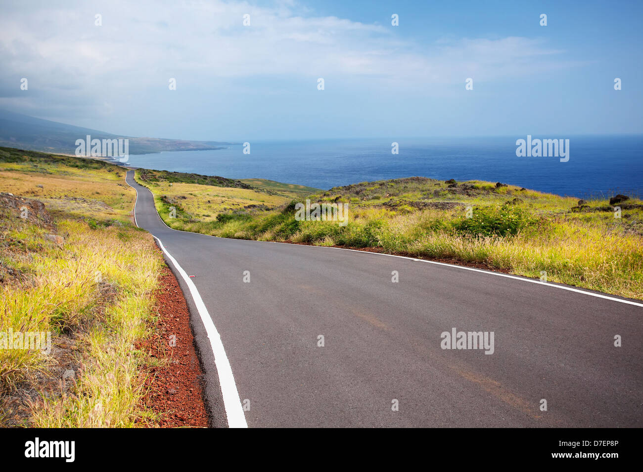 Autostrada Piilani lungo costa kanaio;Maui hawaii stati uniti d'America Foto Stock