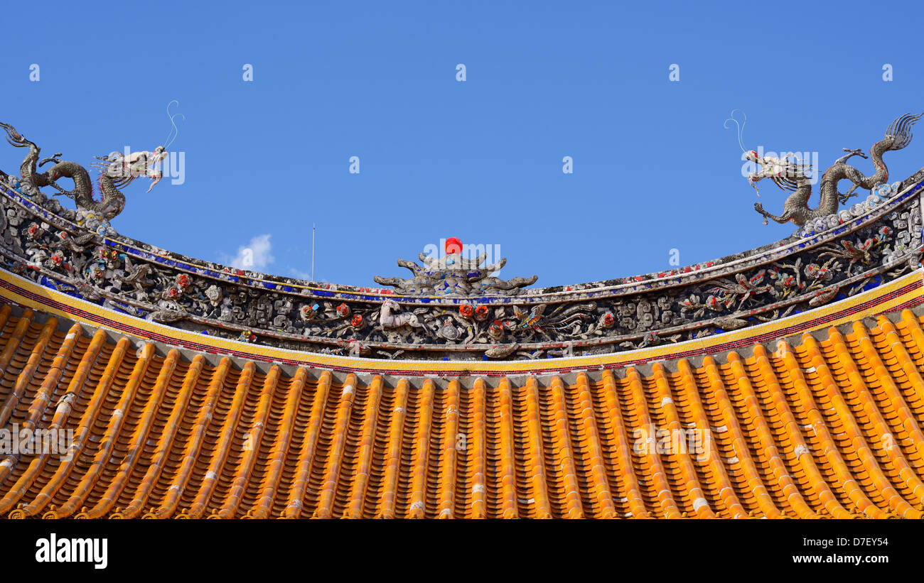 Tetto di un tempio cinese Foto Stock