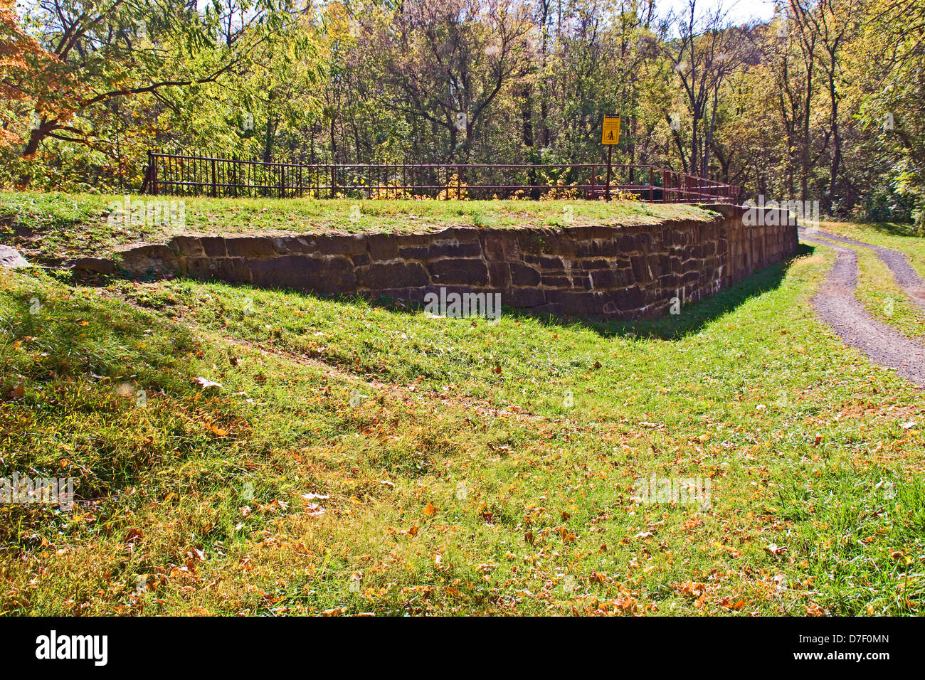 Chesapeake e Ohio Canal acquedotto di quindici Mile Creek. Foto Stock