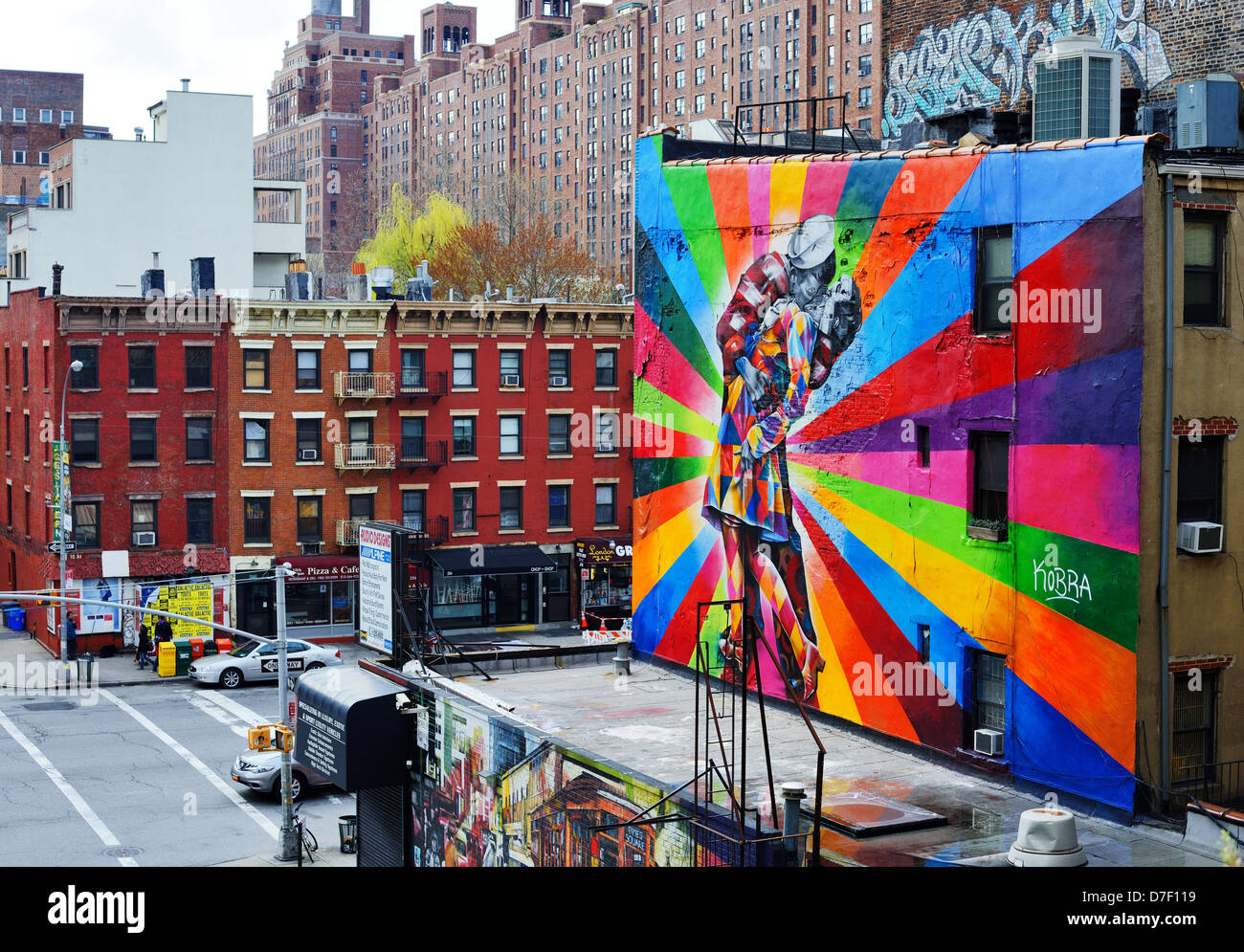 Arte Urbana nel quartiere di Chelsea di New York City. Foto Stock