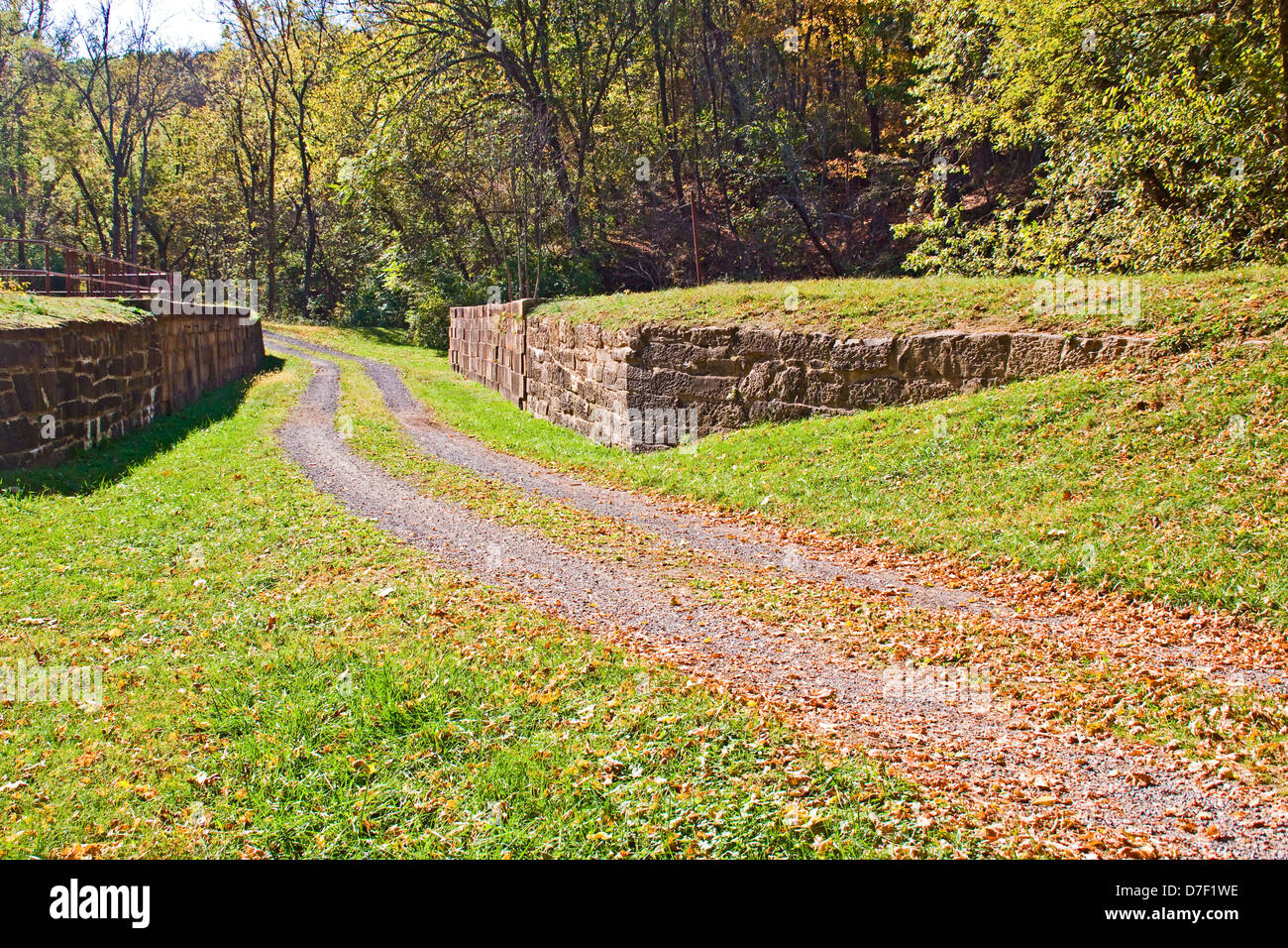 Chesapeake e Ohio Canal acquedotto di quindici Mile Creek. Foto Stock