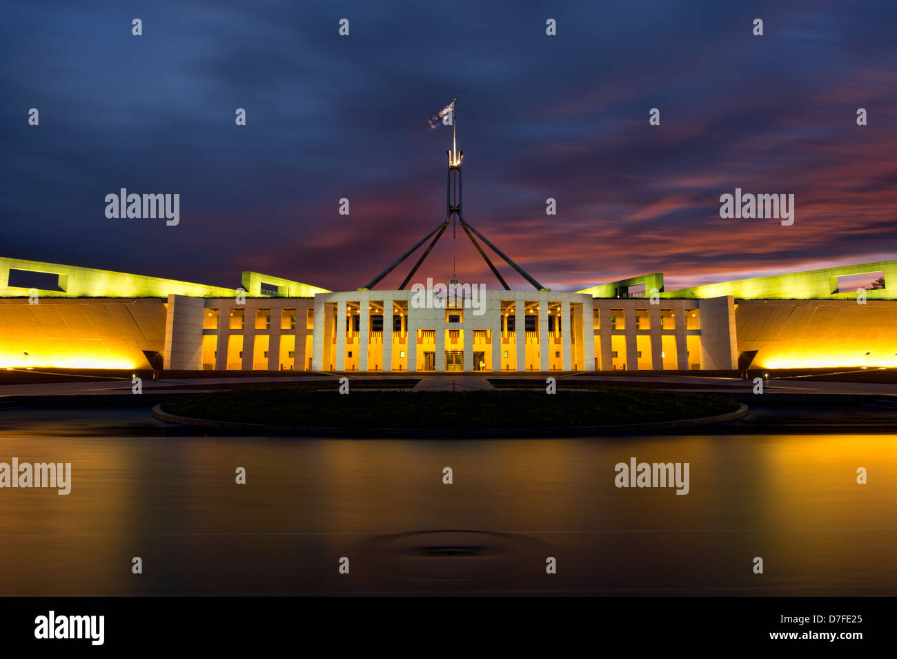 La Casa del Parlamento di notte, Canberra. Agire. Australia Foto Stock