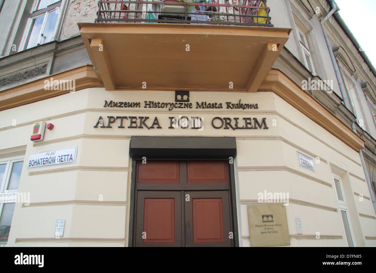 L'Aquila farmacia (Apteka pod Orlem) museo a piazza Zgody nel ghetto di Cracovia in Polonia Foto Stock