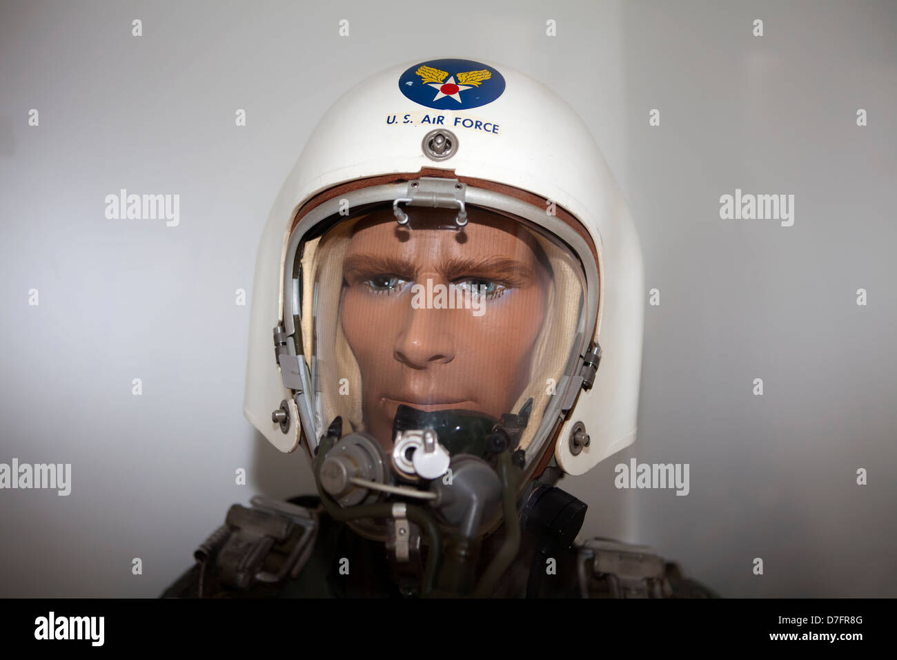 Modello di un pilota da caccia con una pressione suit, US Air Force, Collezione aerei vicino Hermeskeil, Renania-Palatinato, Germania Foto Stock