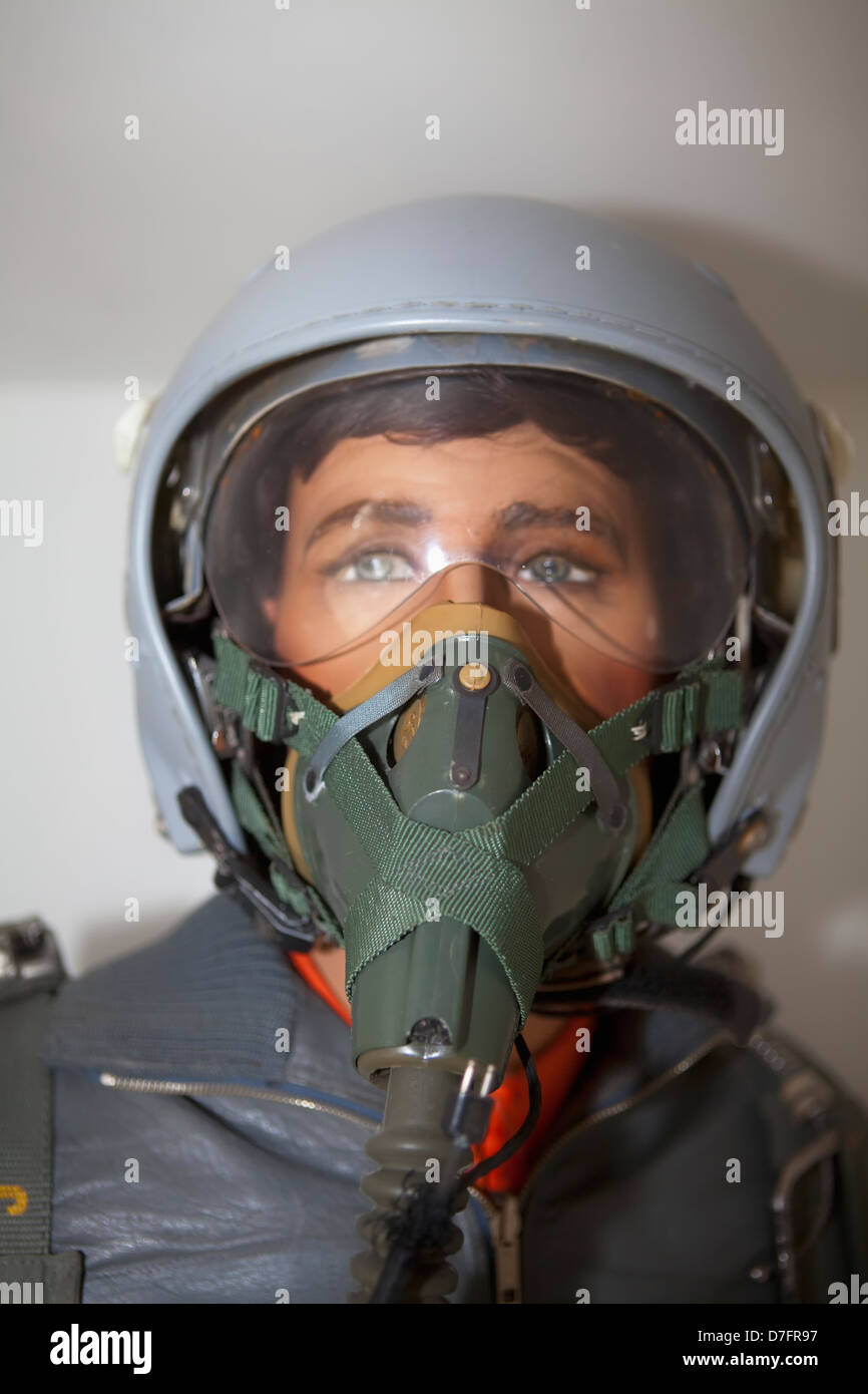 Modello di un pilota da caccia con una pressione suit, Collezione aerei vicino Hermeskeil, Renania-Palatinato, Germania, Europa Foto Stock