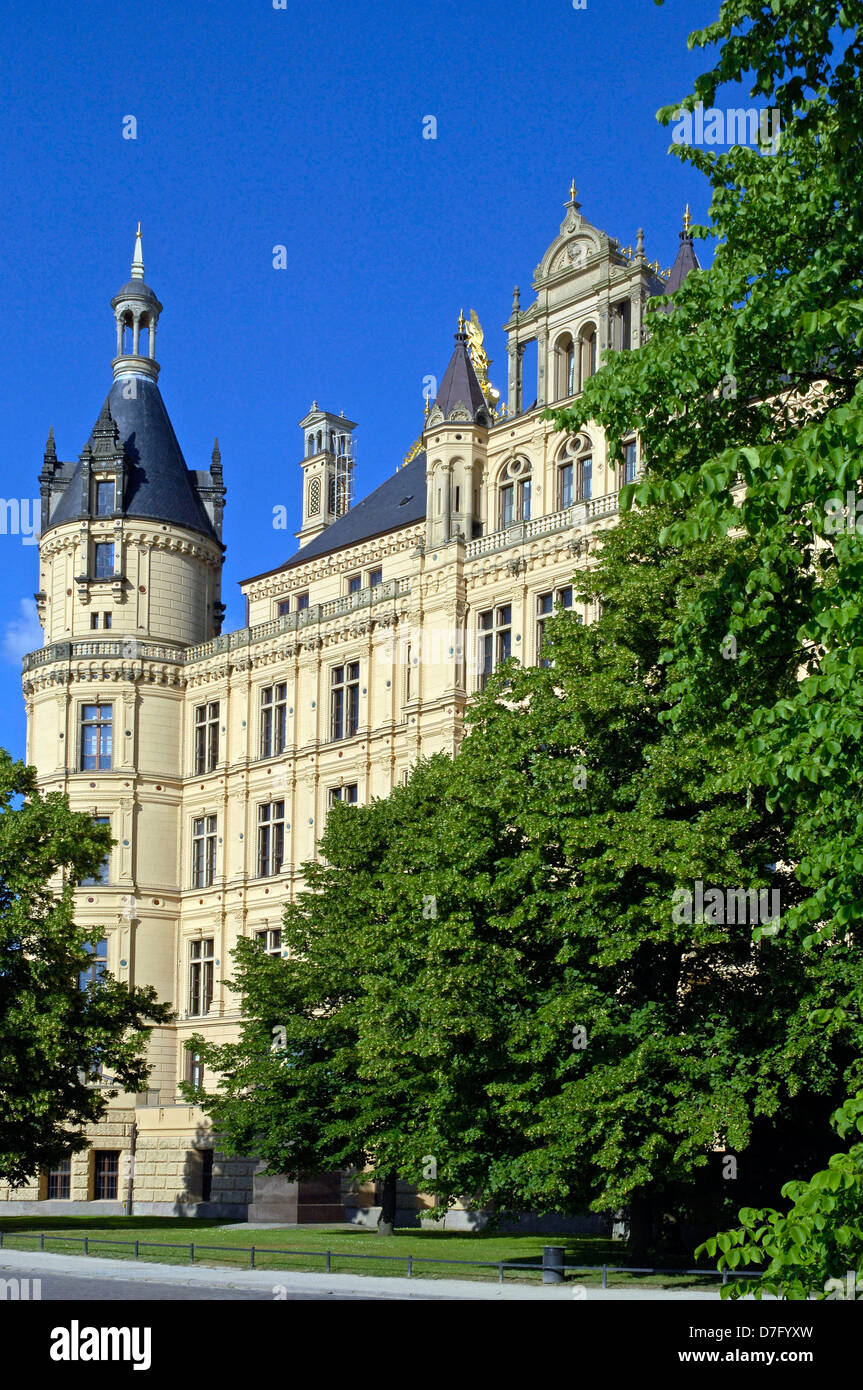 Germania, Meclemburgo-Pomerania occidentale, Schwerin, Castello Foto Stock