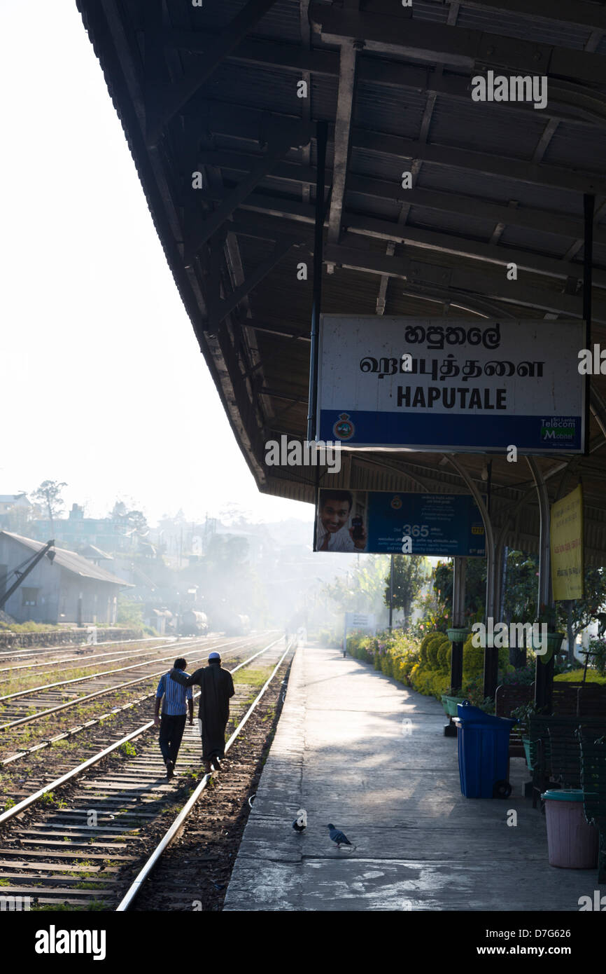 Haputale stazione ferroviaria, Hills Country, Sri Lanka Foto Stock