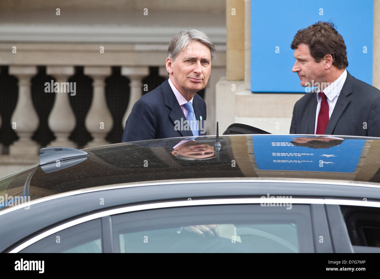 Somalia Conferenza, Londra, Regno Unito. Il 7 maggio, 2013. Immagine mostra Philip Hammond, Segretario di Stato britannico per la difesa, alla Somalia tenutasi a Lancaster House di Londra, Regno Unito. Credito: Jeff Gilbert/Alamy Live News Foto Stock