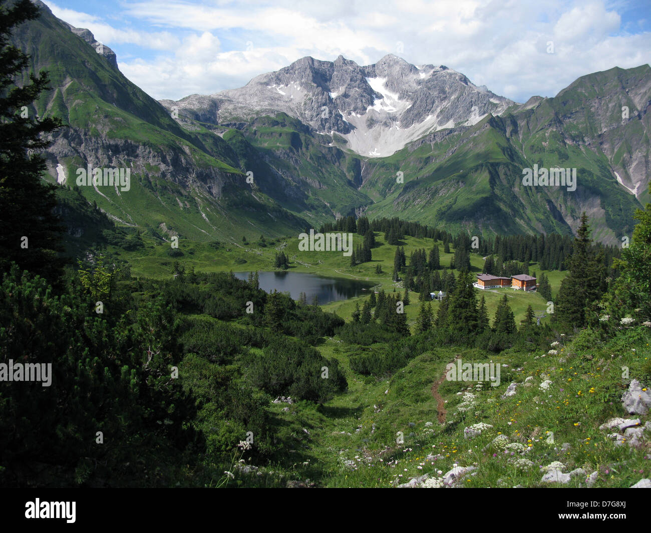Vista di Braunarle dal di sopra Koerbersee Foto Stock