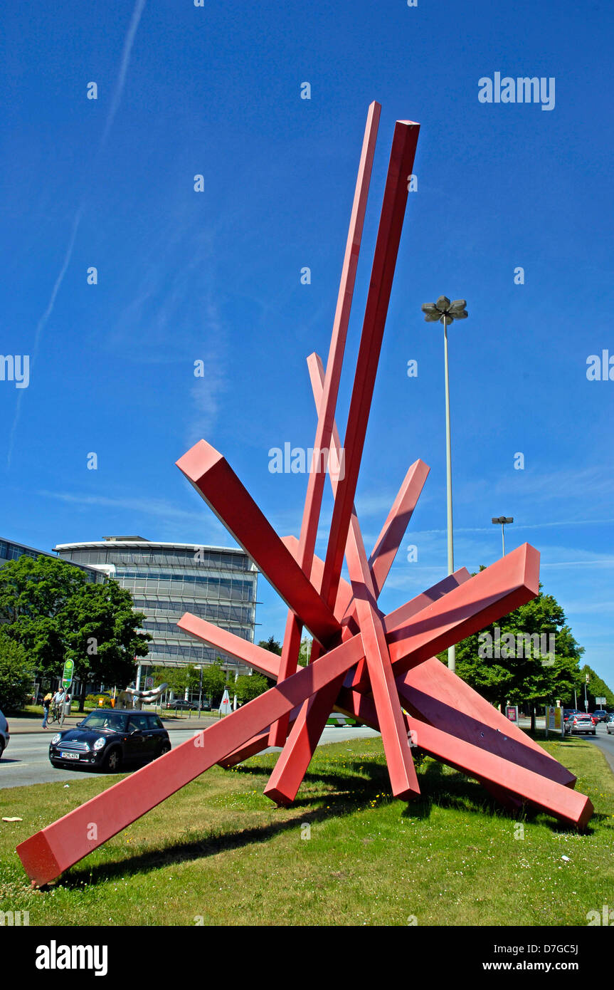 Germania, Bassa Sassonia, Hannover, scultura miglio, arte moderna, John Henry: Sinfonia in rosso Foto Stock